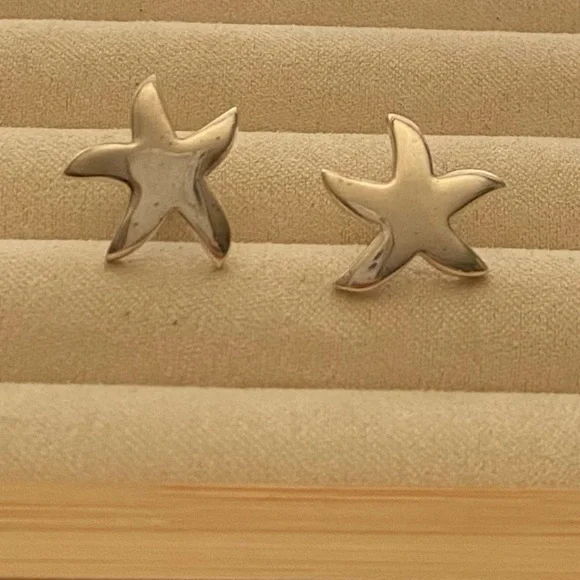 Sterling Silver Starfish Earrings - Picture 8 of 12